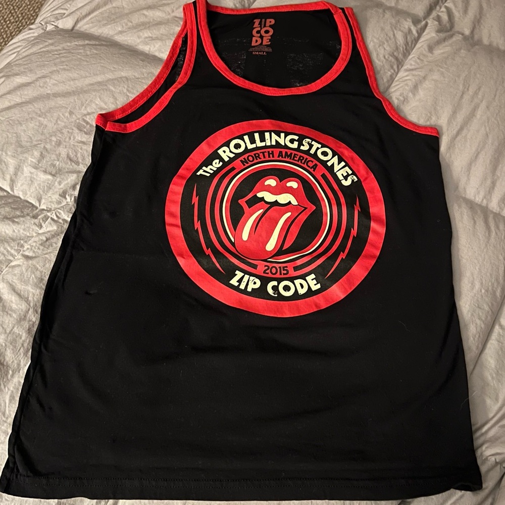 Zip Code 2015 The Rolling Stones 100% Cotton Tank Black Red Small North America